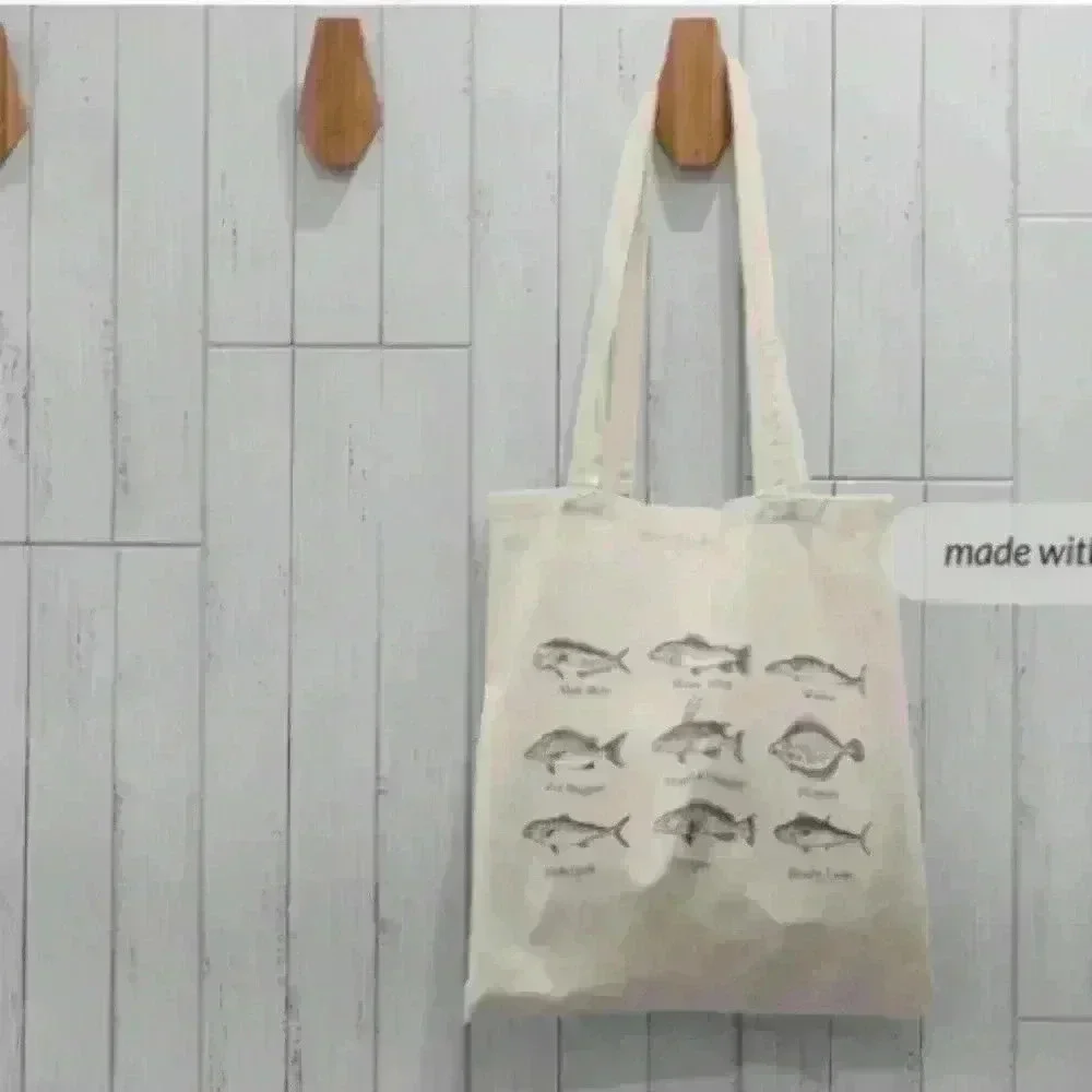 They fisherman  fish name tote bag recycled canvas tote bag - Picture 2 of 3